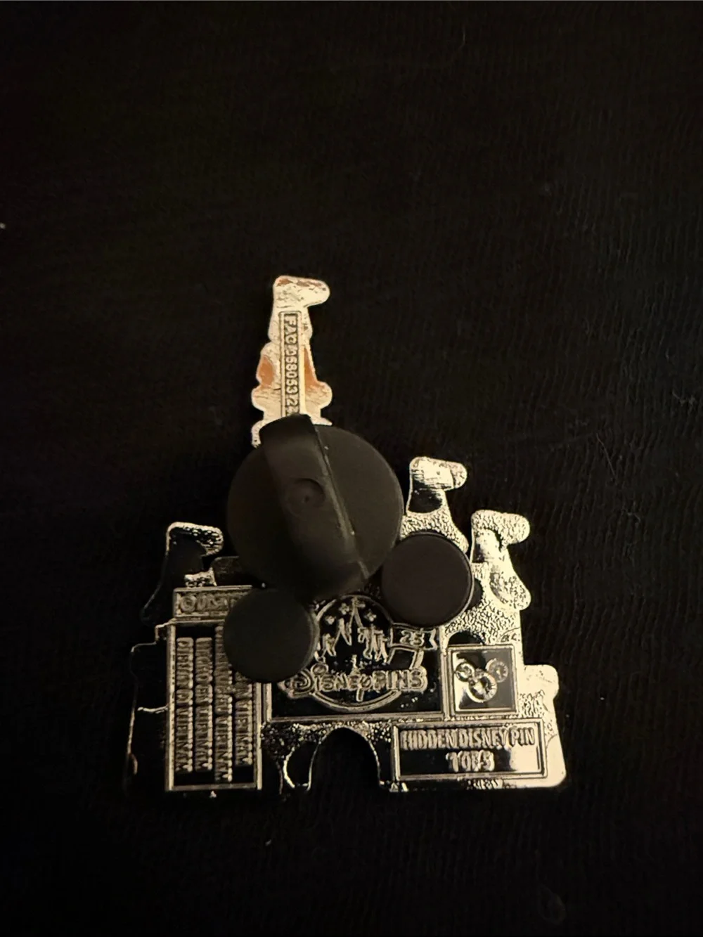 Disney Blue Castle Enamel Pin with Mickey Text Hidden Disney 2025 Wave A